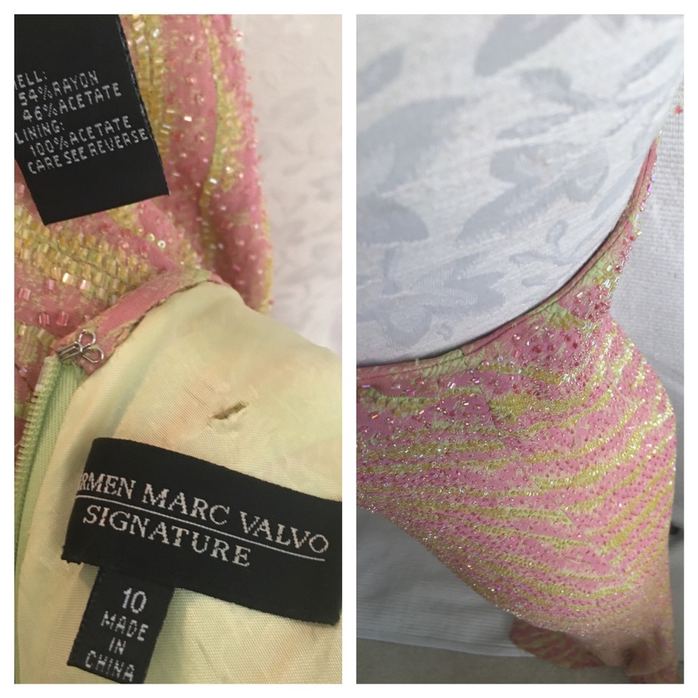 🔻500 RARE VTG 90s Y2K Beaded Formal Gown Runway - Picture 7 of 8